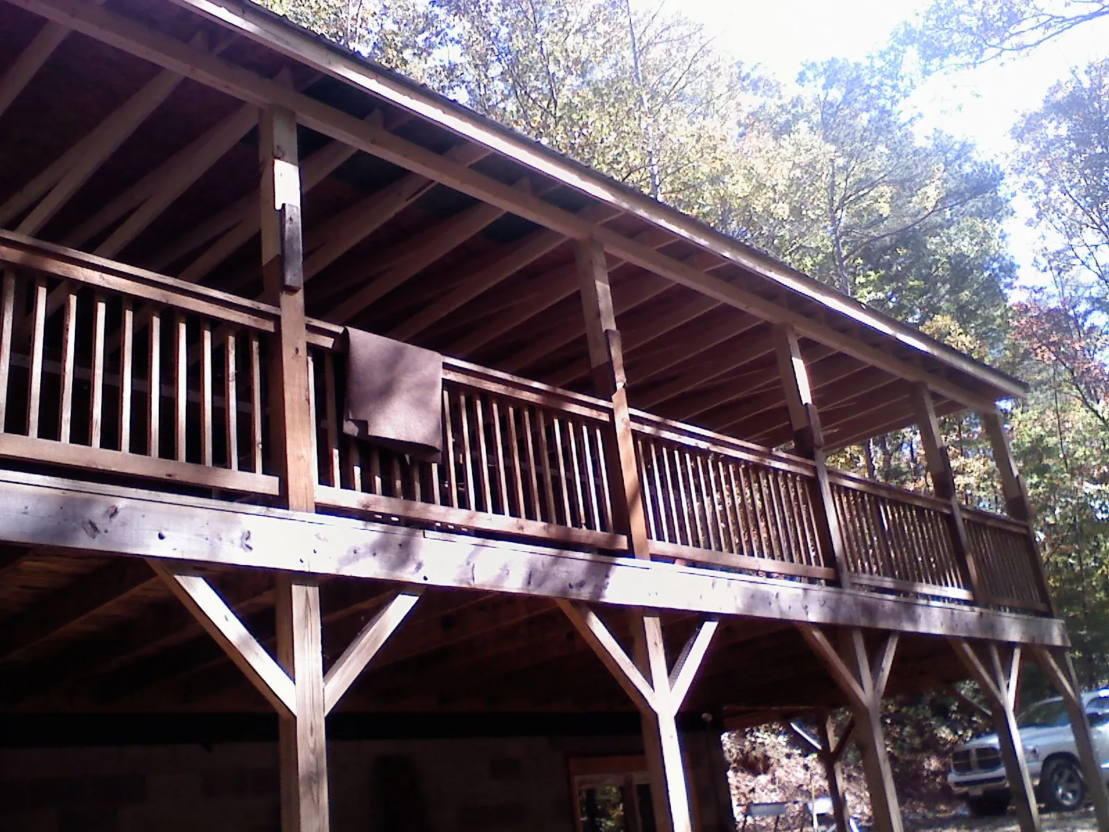 Timber framing under a new elevated porch and deck — Roof Leak Repair in Cedar Key by Roofing Brothers